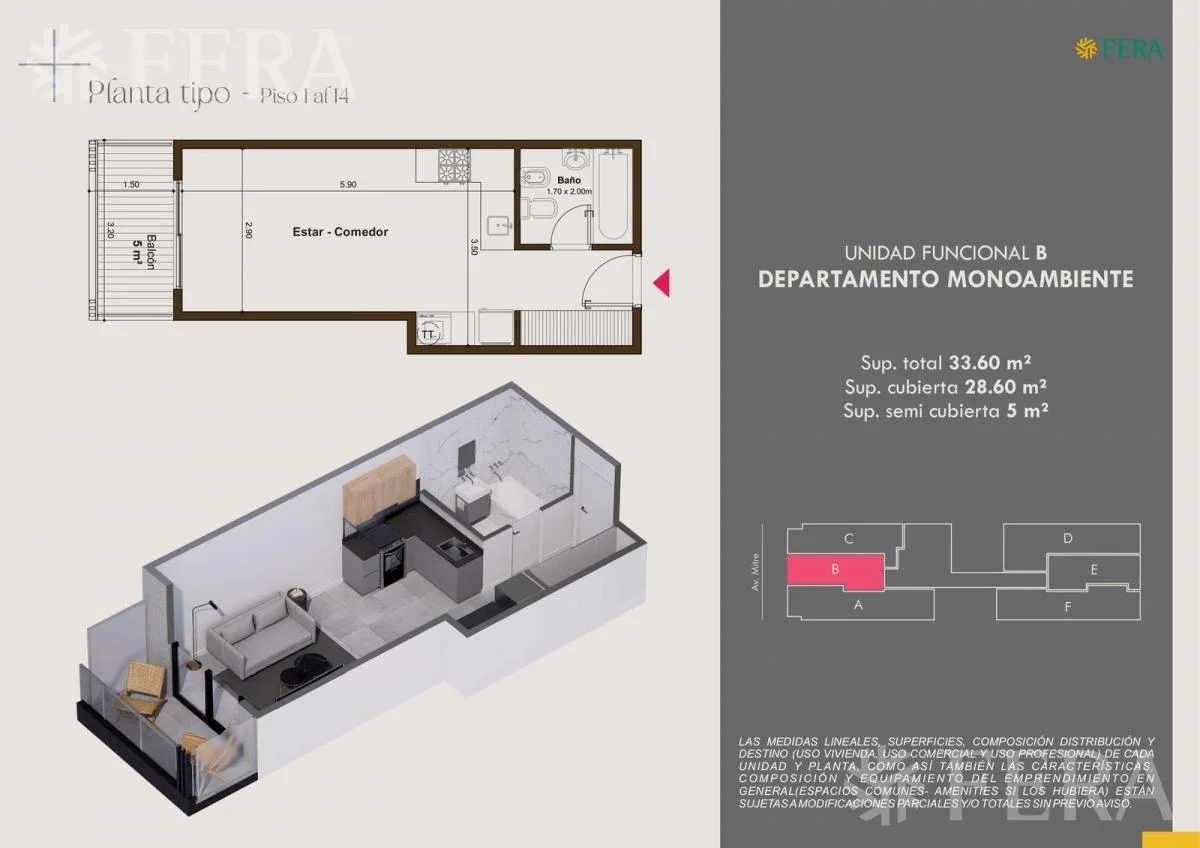 Imagen de la propiedad 1 ambientes ZP 2156880
