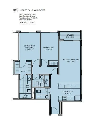 Imagen de la propiedad 3 ambientes ZP 2159405