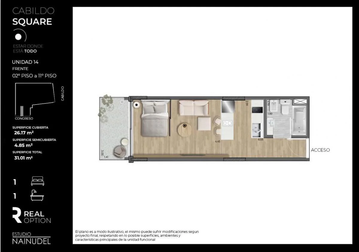 Imagen de la propiedad Cabildo Square – 1 ambiente – Ref. 2244102