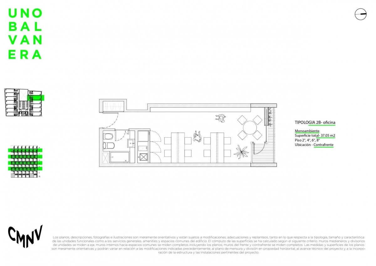 Imagen de la propiedad UNO Balvanera – 1 ambiente – Piso 8 – Ref. 2156615