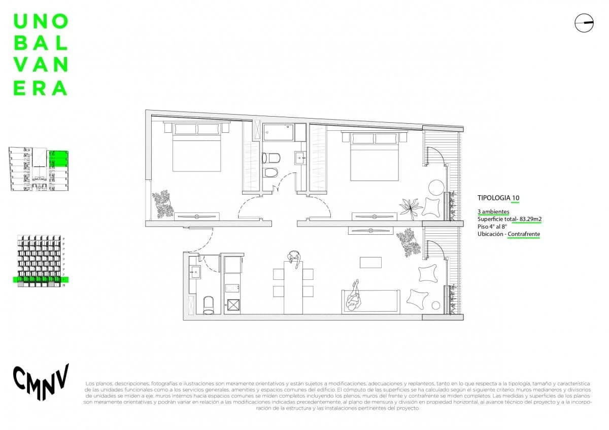 Imagen de la propiedad UNO Balvanera – 3 ambientes – Piso 7 – Ref. 2156625