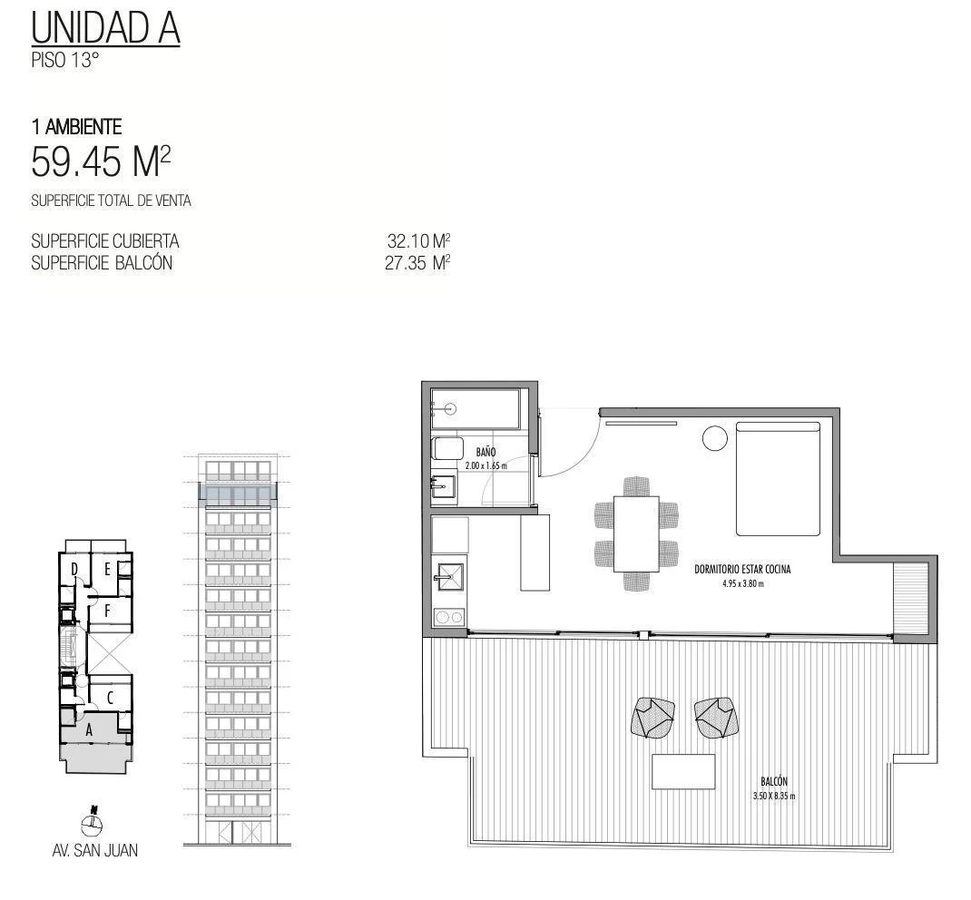 Imagen de la propiedad 1 ambientes ZP 2173765