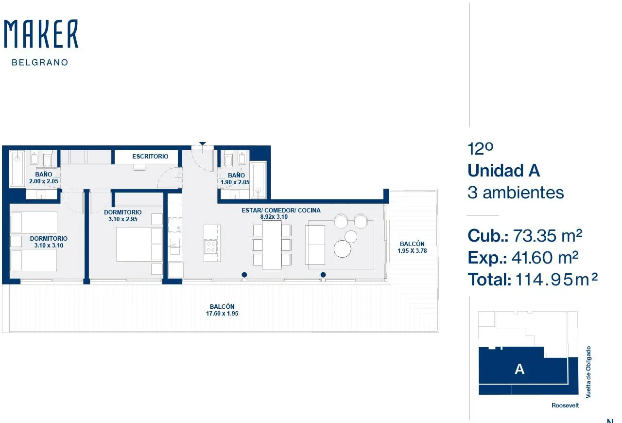 Imagen de la propiedad Vuelta de Obligado 2602 - 12A