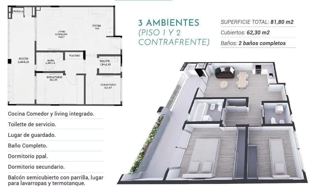 Imagen de la propiedad 3 ambientes ZP 2159268