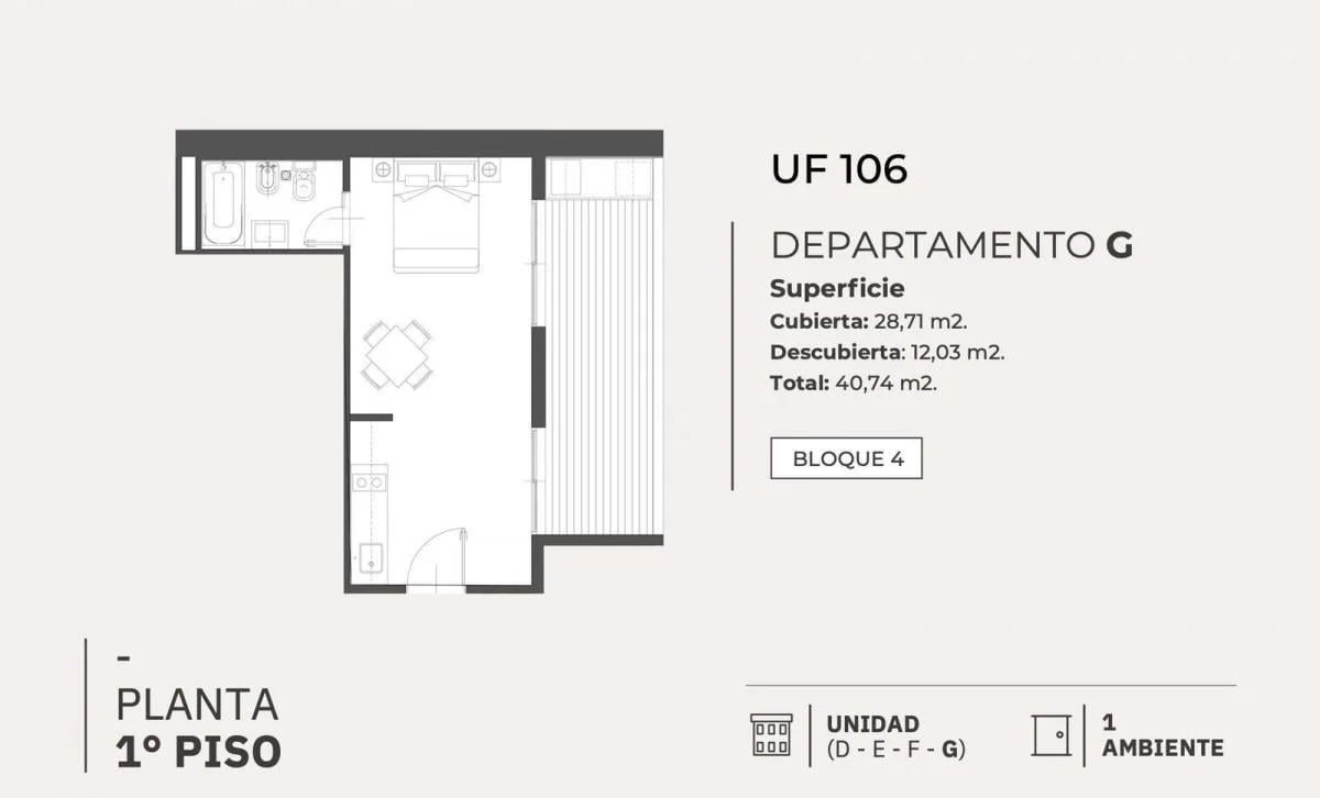 Imagen de la propiedad Highline Caballito – 1 ambiente – Ref. 2164947