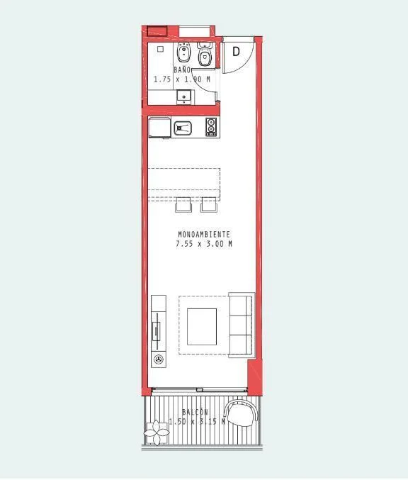Imagen de la propiedad 1 ambientes ZP 2165273