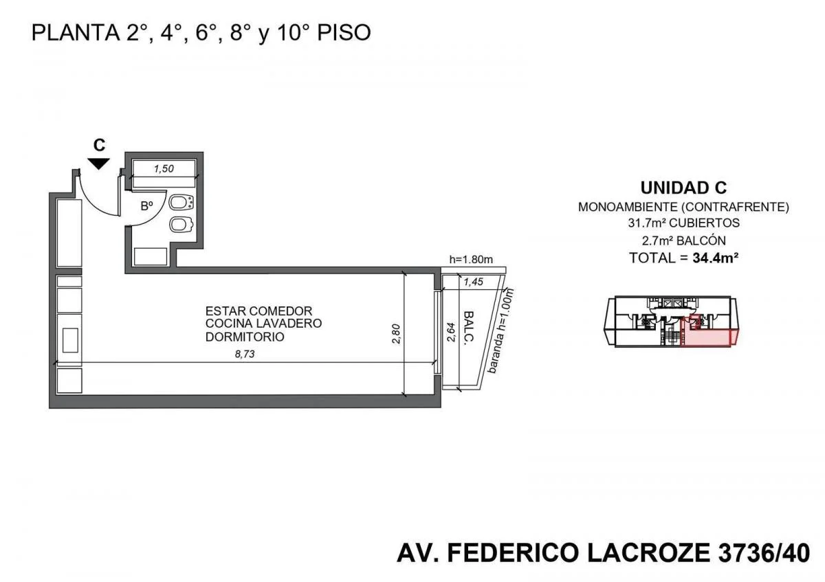 Imagen de la propiedad 1 ambientes ZP 2170153