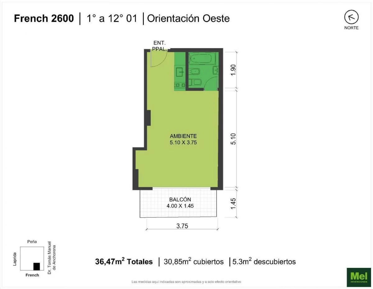 Imagen de la propiedad 1 ambientes ZP 2169746