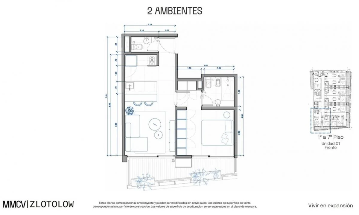 Imagen de la propiedad 2 ambientes ZP 2167656