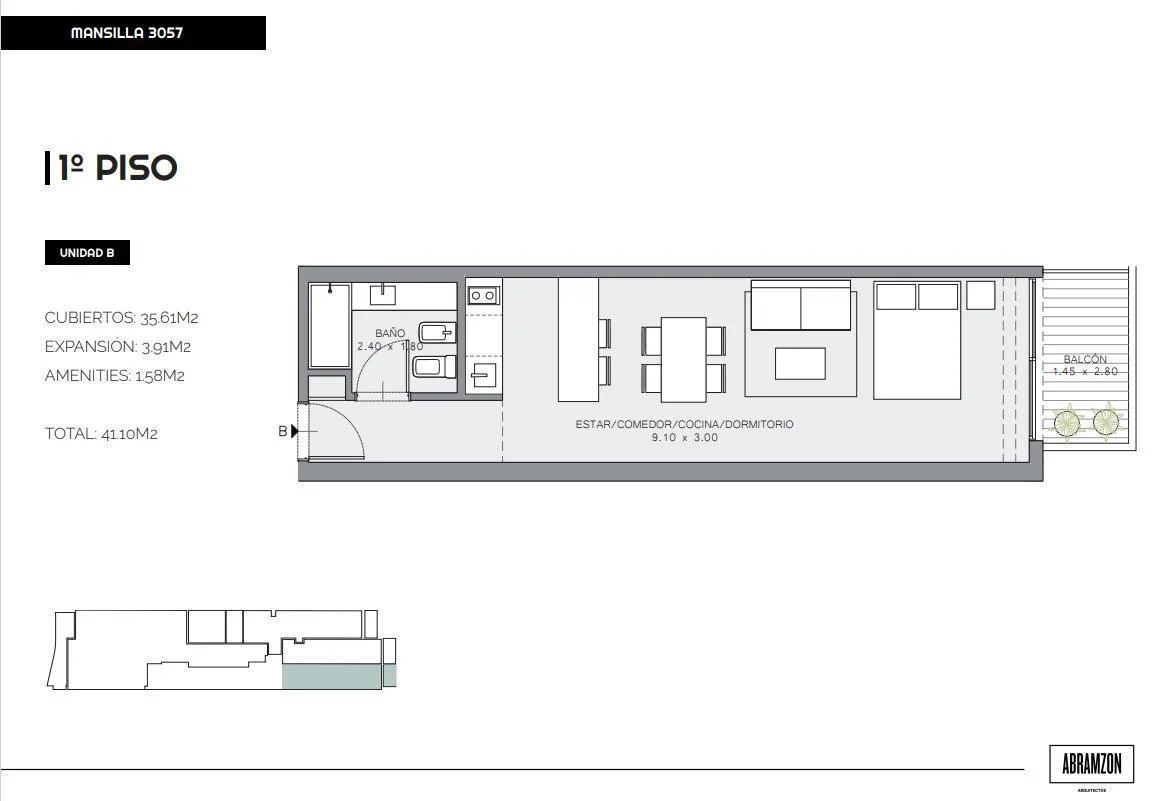 Imagen de la propiedad Norman – 1 ambiente – Ref. 2174903