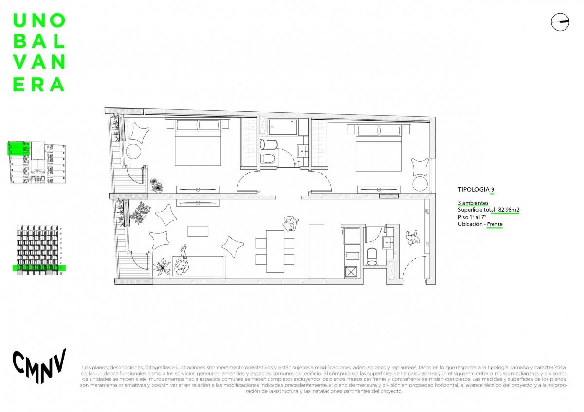 Imagen de la propiedad UNO Balvanera – 3 ambientes – Piso 4 – Ref. 2156624