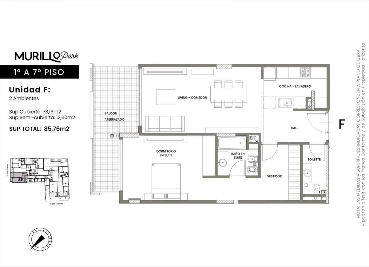 Imagen de la propiedad Murillo Park – 2 ambientes – Unidad F – Ref. 2165237