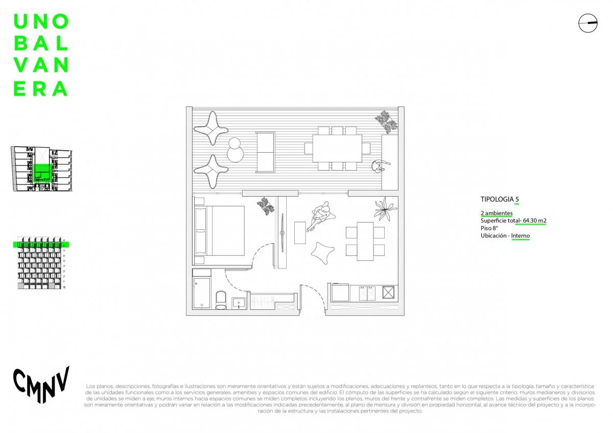 Imagen de la propiedad UNO Balvanera – 2 ambientes – Piso 8 – Ref. 2156616