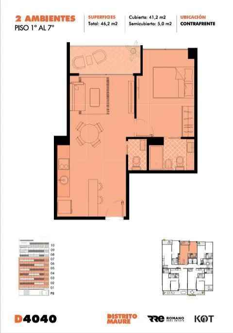 Imagen de la propiedad MAURE II – 2 ambientes – Ref. 2163030