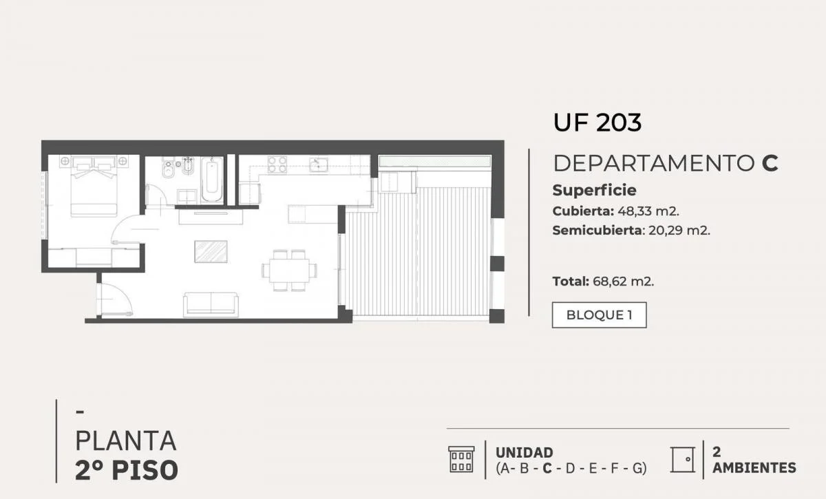 Imagen de la propiedad Highline Caballito – 2 ambientes – Ref. 2164952