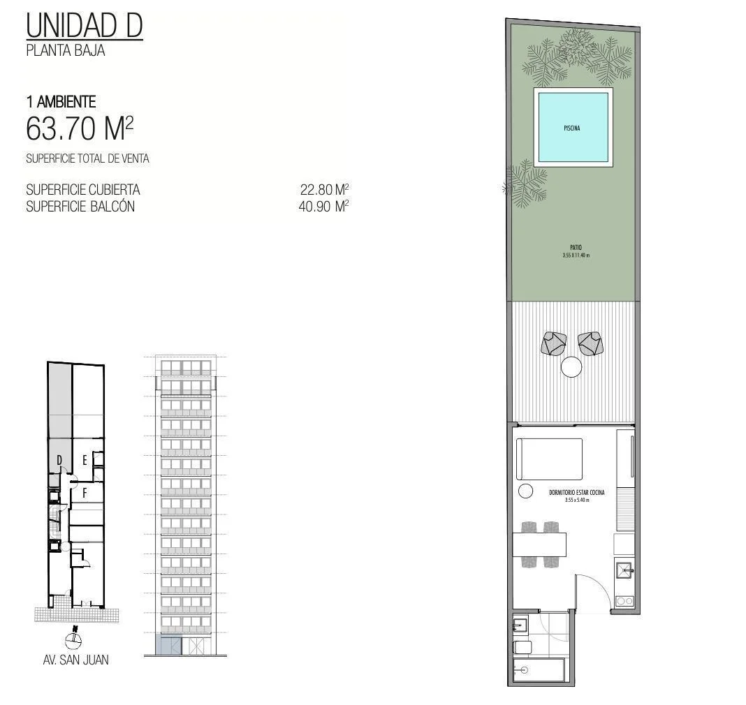 Imagen de la propiedad 1 ambientes ZP 2173766