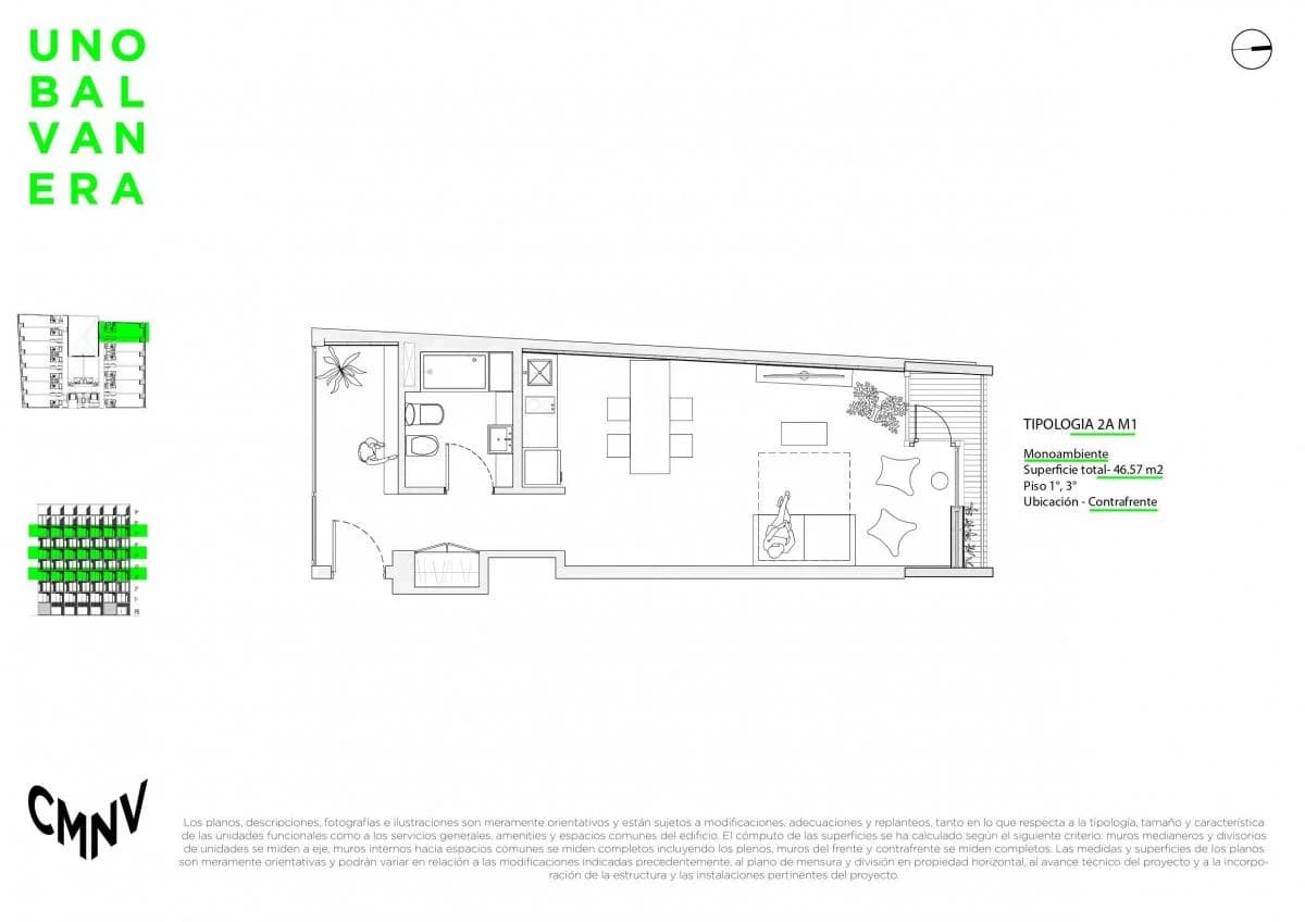 Imagen de la propiedad UNO Balvanera – 1 ambiente – Ref. 2156613