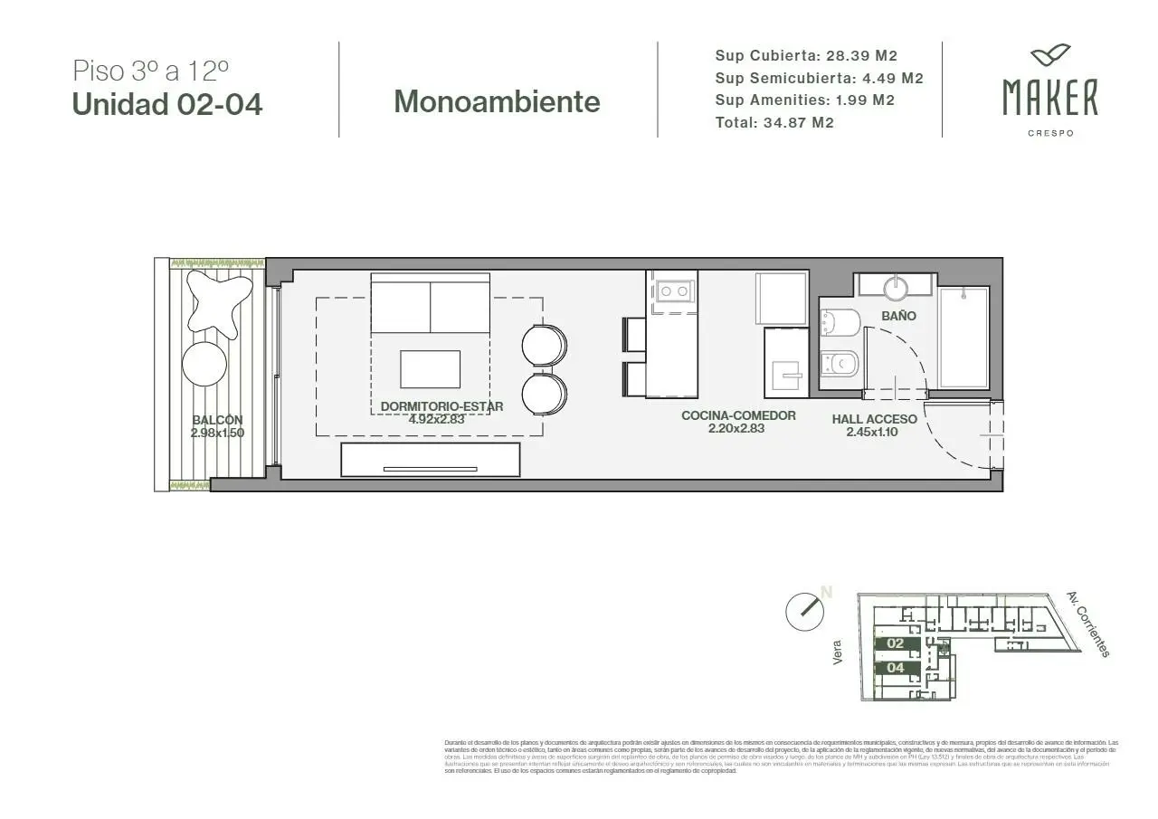 Imagen de la propiedad Av. Corrientes 4880 - 1204