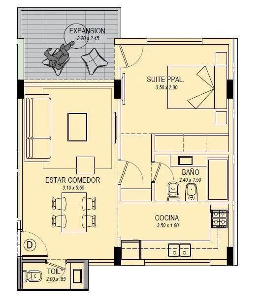 Imagen de la propiedad 2 ambientes ZP 2159859