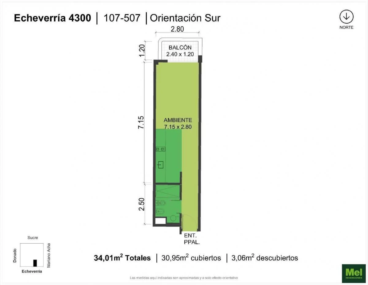 Imagen de la propiedad Echeverría 4374 – 1 ambiente – Ref. 2170587