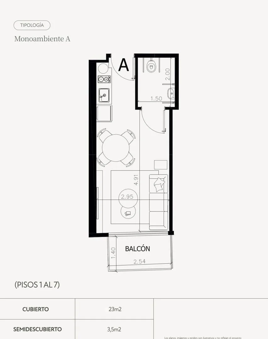 Imagen de la propiedad 1 ambientes ZP 2321866