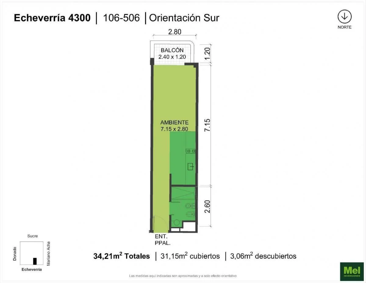 Imagen de la propiedad Echeverría 4374 – 1 ambiente – Ref. 2170590