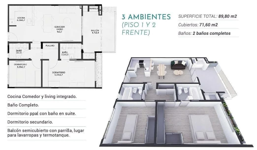 Imagen de la propiedad 3 ambientes ZP 2159266