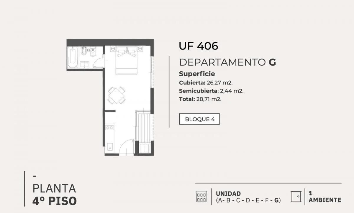 Imagen de la propiedad Highline Caballito – 1 ambiente – Ref. 2164948