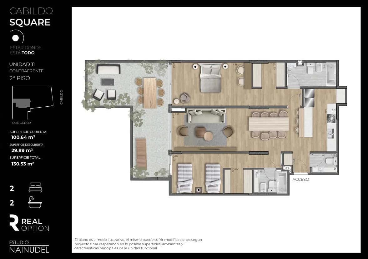 Imagen de la propiedad Cabildo Square – 3 ambientes – Ref. 2244105