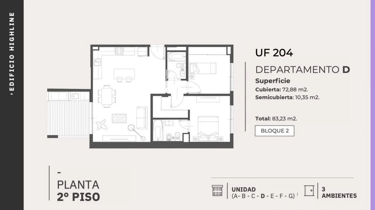 Imagen de la propiedad Highline Caballito – 3 ambientes – Ref. 2164942