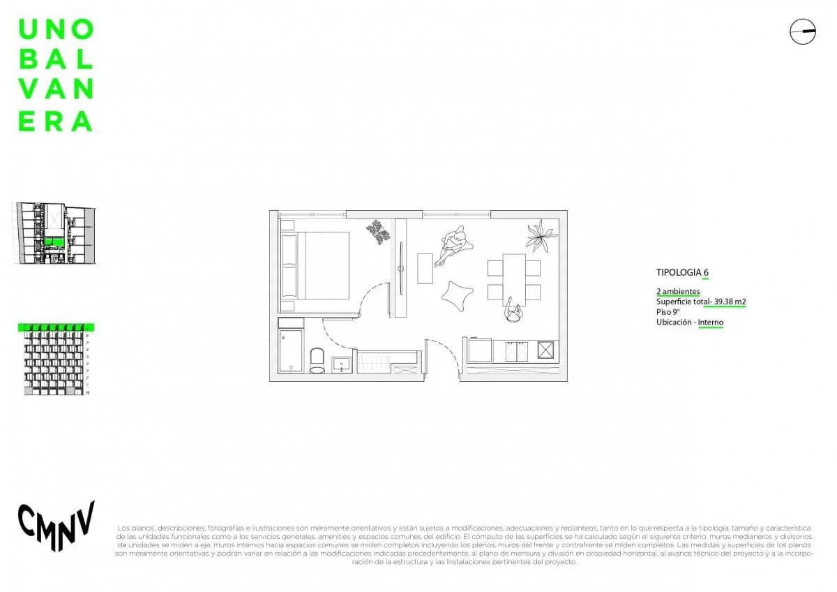 Imagen de la propiedad UNO Balvanera – 2 ambientes – Piso 9 – Ref. 2156617