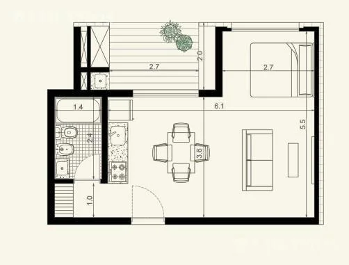 Imagen de la propiedad 1 ambientes ZP 2209870