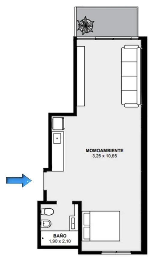 Imagen de la propiedad 1 ambientes ZP 2162502