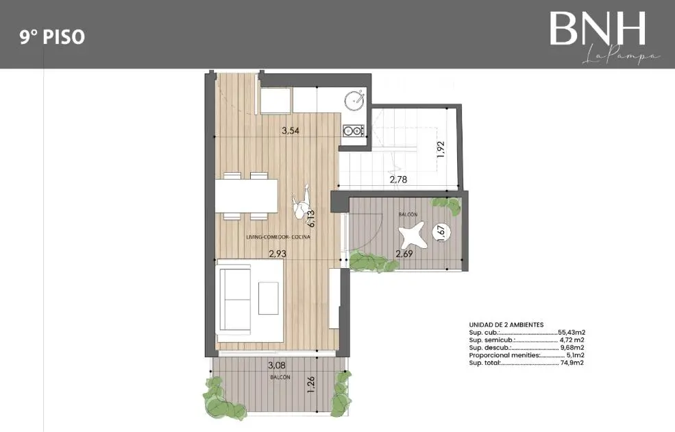 Imagen de la propiedad La Pampa 1575 - 905 Duplex