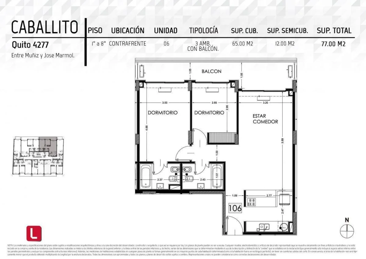 Imagen de la propiedad 3 ambientes ZP 2163460