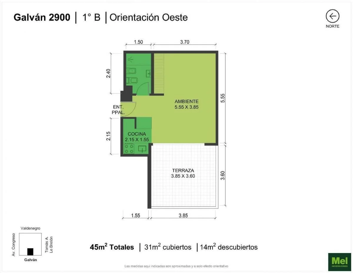 Imagen de la propiedad 1 ambientes ZP 2170283