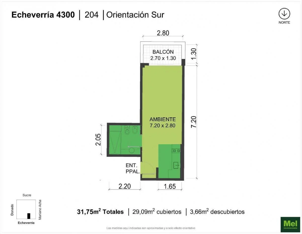 Imagen de la propiedad Echeverría 4374 – 1 ambiente – Ref. 2170594