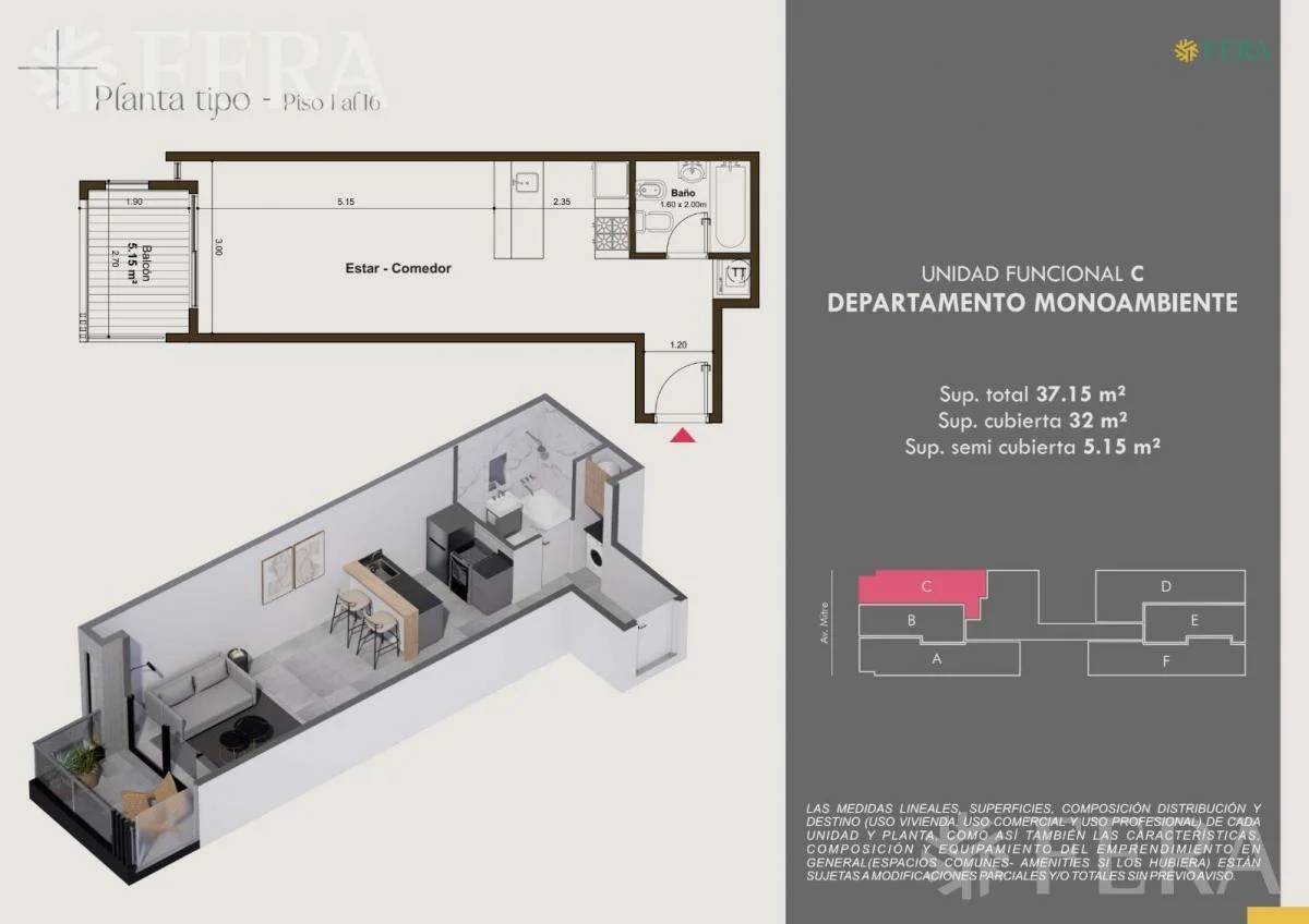 Imagen de la propiedad 1 ambientes ZP 2156884